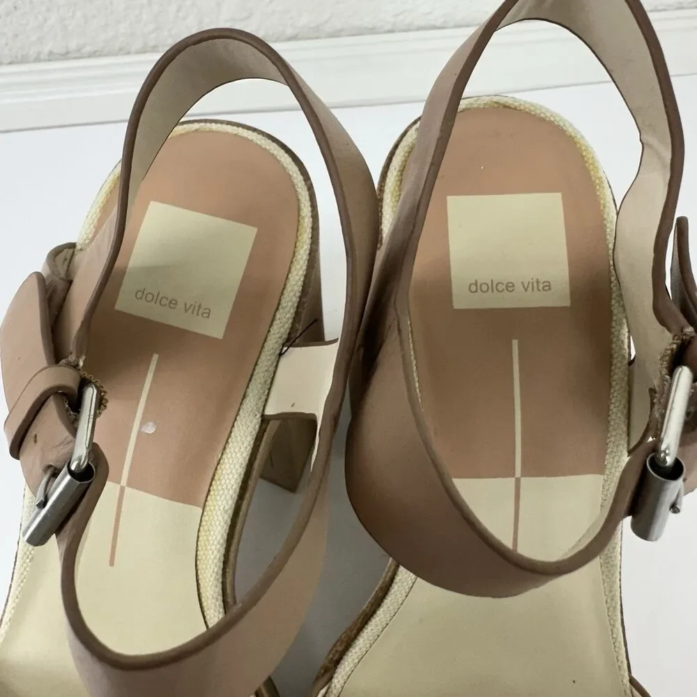 Dolce Vita Wallis Heels in Cafe Stella Chunky Platform Sandals Wedding Party 9